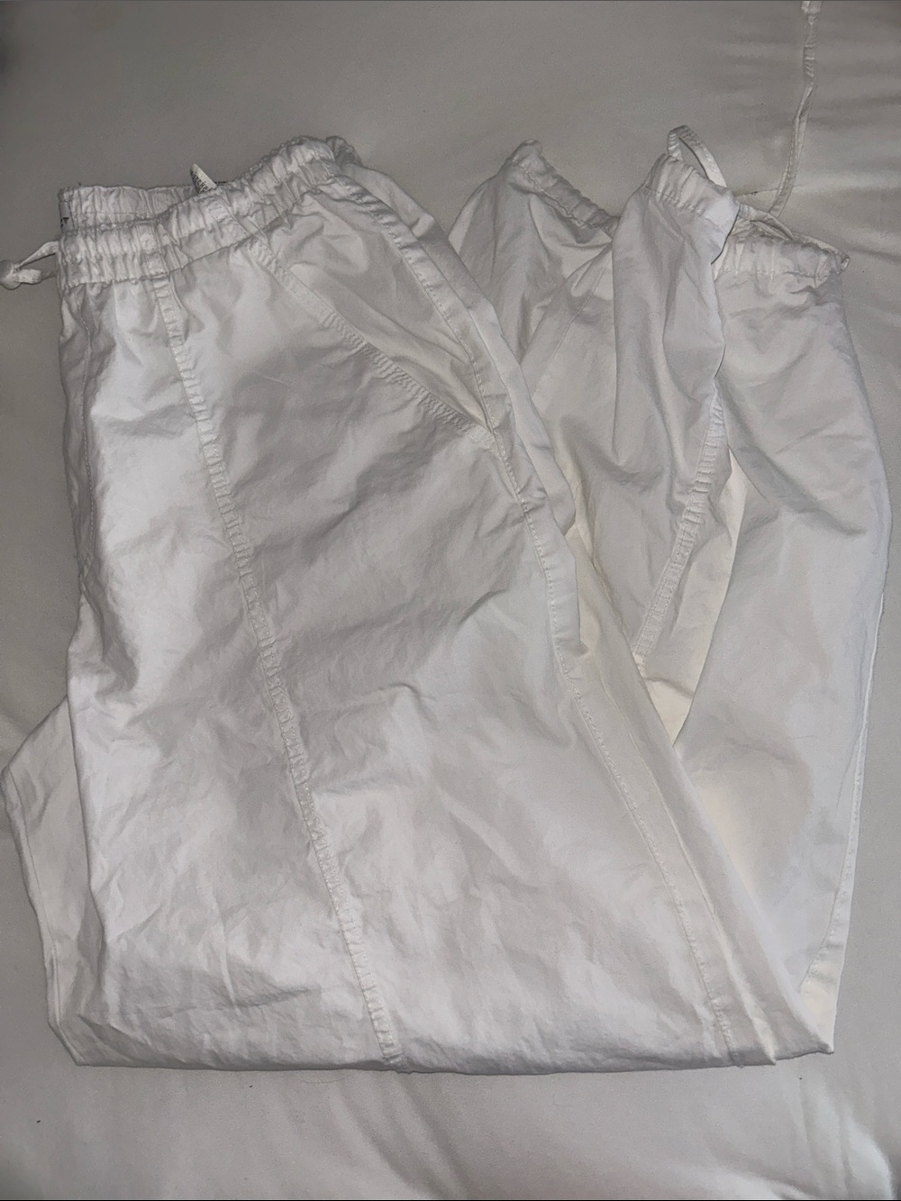 Zara White Elastic Drawstring Pants